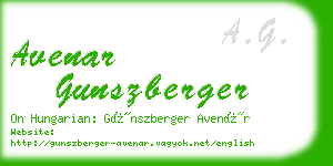 avenar gunszberger business card
